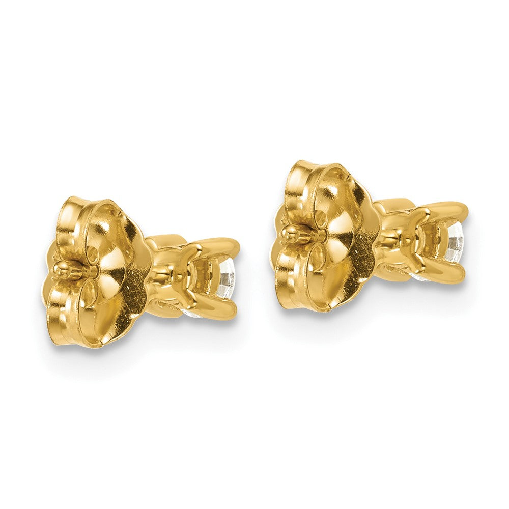 14k Yellow Gold 1/3 ctw Lab Grown Diamond VS/SI+ G+ Round 4 Prong Heavy Wt. Stud Earrings