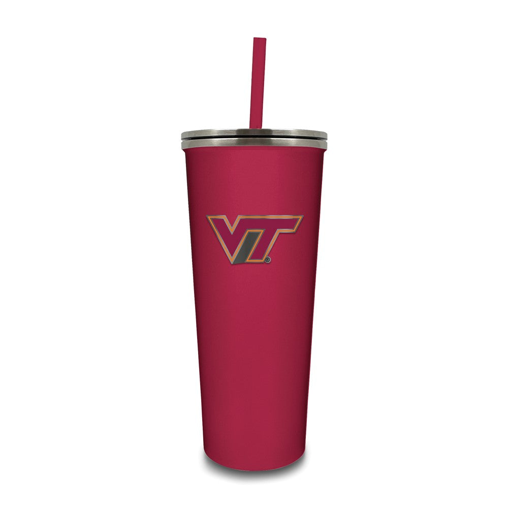 Virginia Tech University Stainless Steel 24 ounce Skinny Tumbler with Straw
