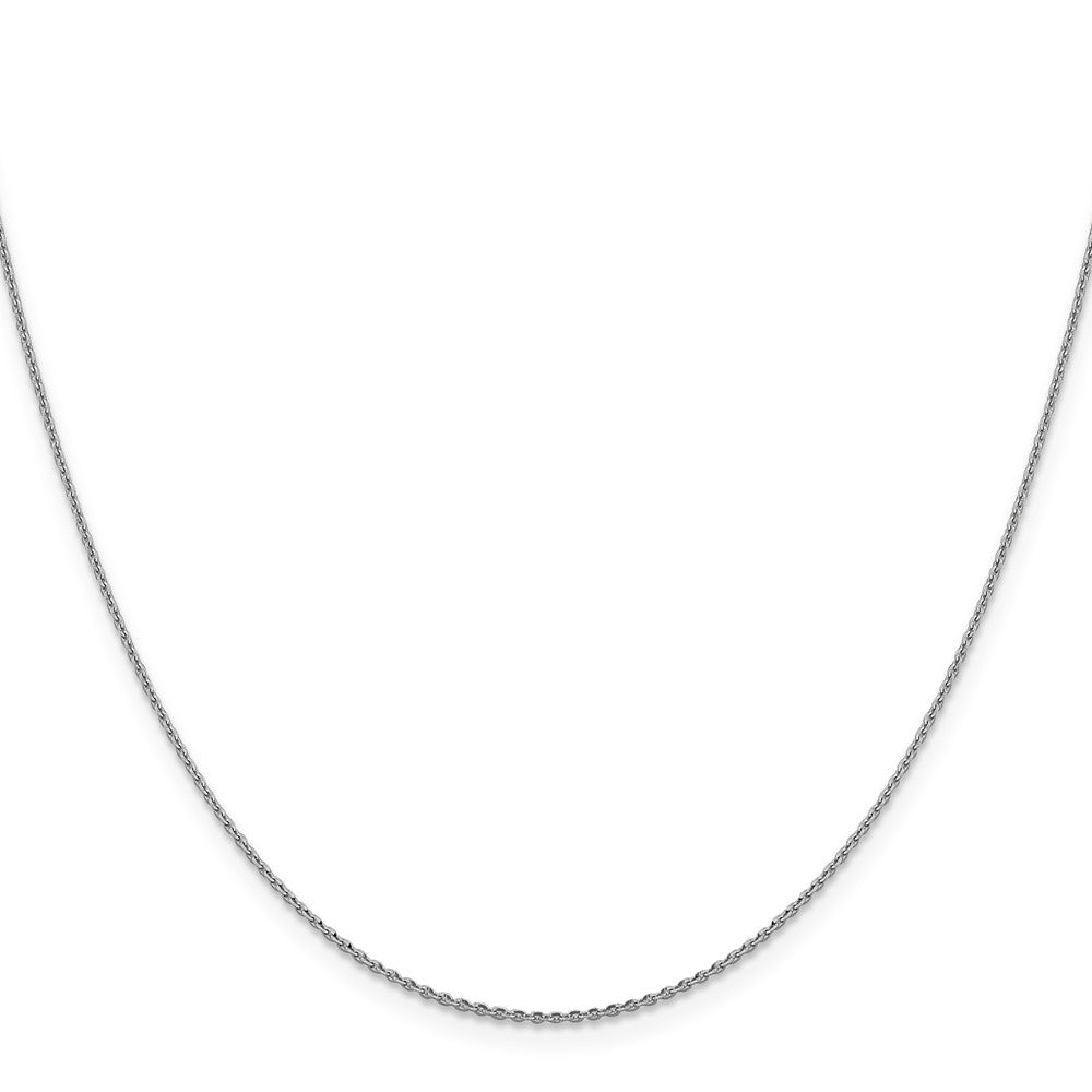 14K White Gold 1.15mm D/C Oval Link Chain