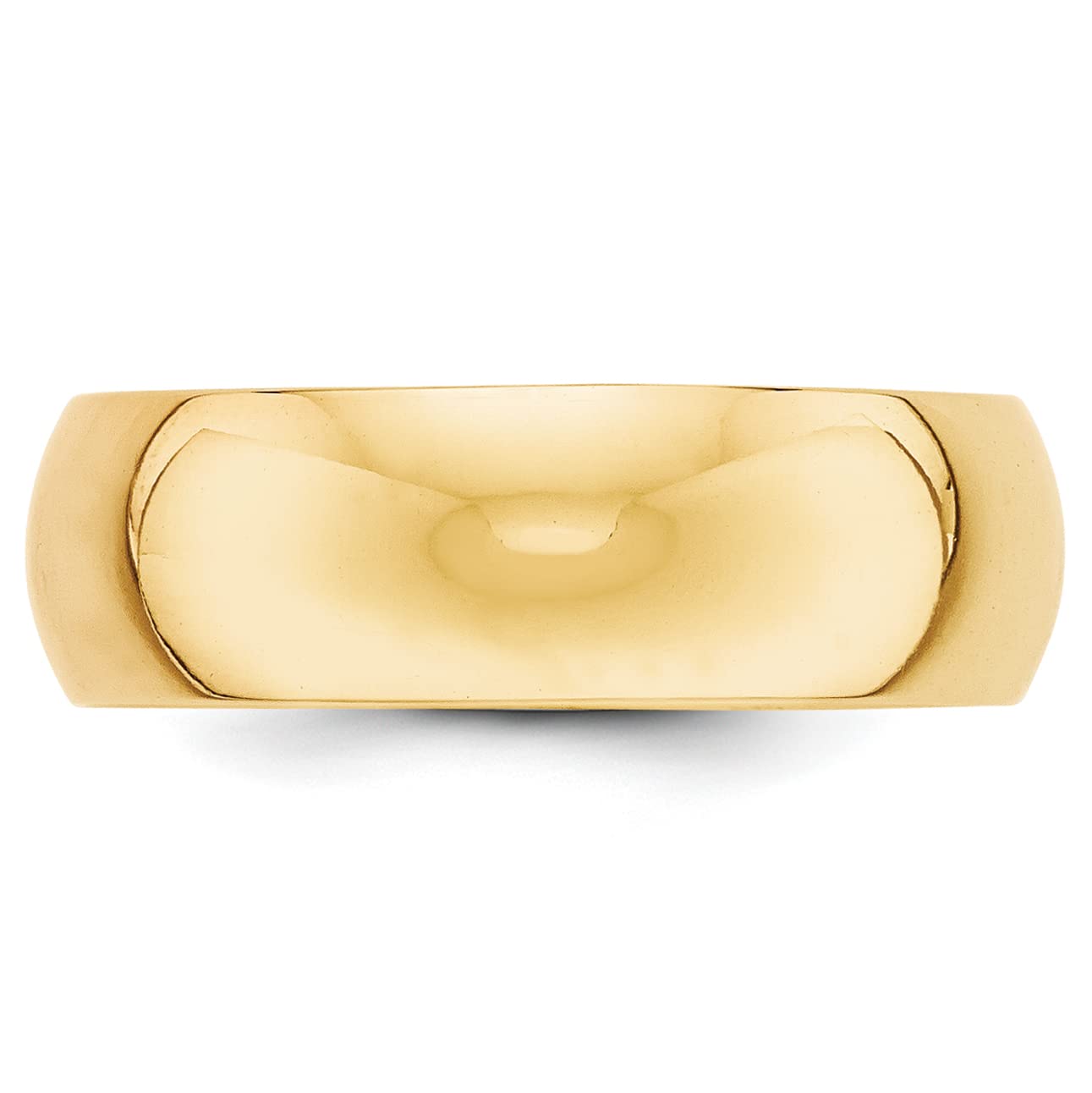 10k Yellow Gold 7mm Half Round Wedding Band Size 7