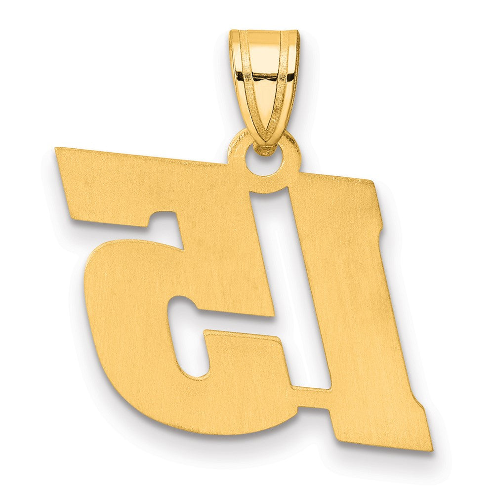 14k Polished Block Number 15 Pendant
