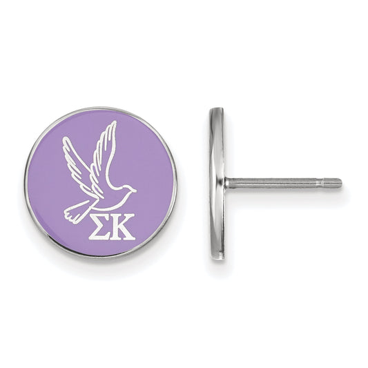 Sterling Silver Official Licensed Greek Sororities Sigma Kappa (??) Enameled Post Earrings