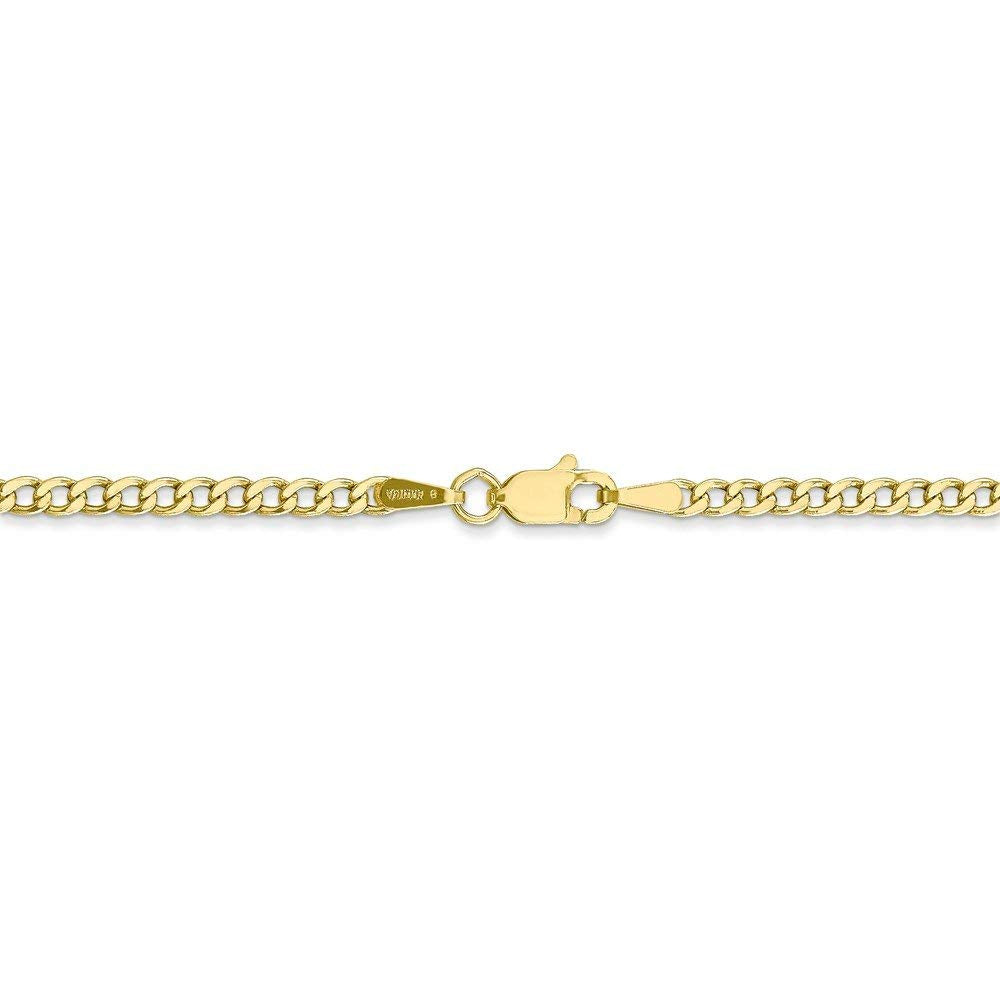 10k 2.5mm Semi-Solid Curb Link Chain