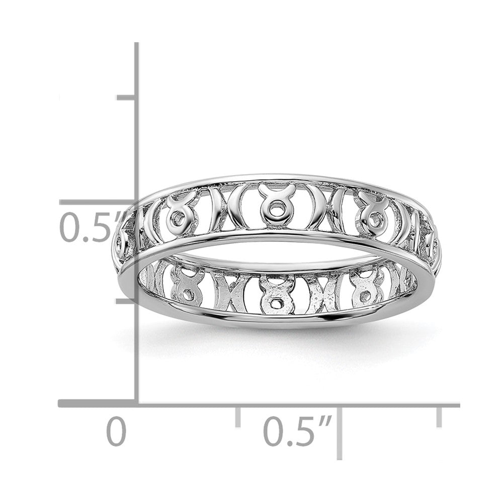 Sterling Silver Stackable Expressions Taurus Zodiac Ring Size -5