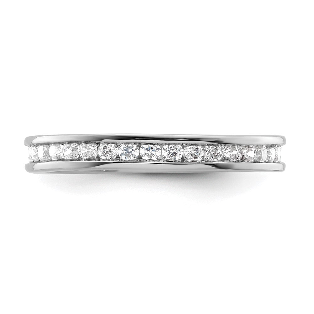 14k White Gold Polished Size 5.5 Channel-set 1/2 carat Diamond Complete Eternity Band