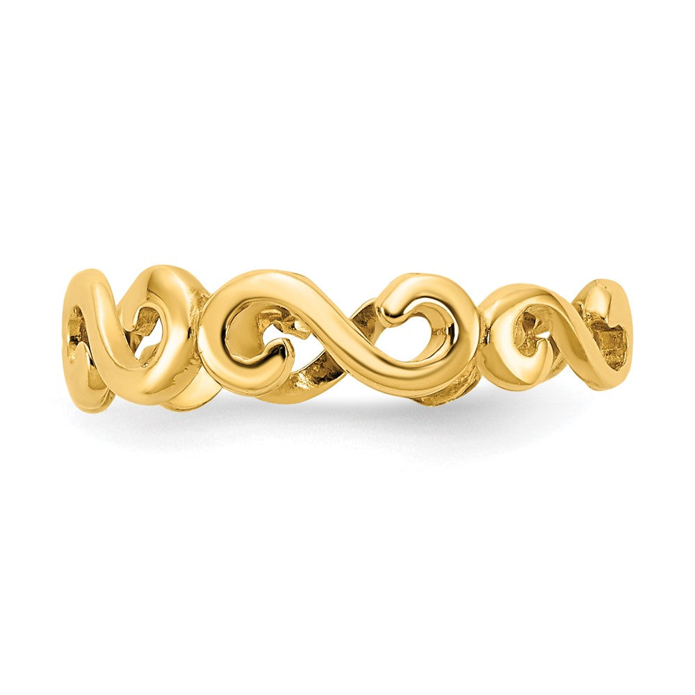 10k Swirl Toe Ring Yellow Gold