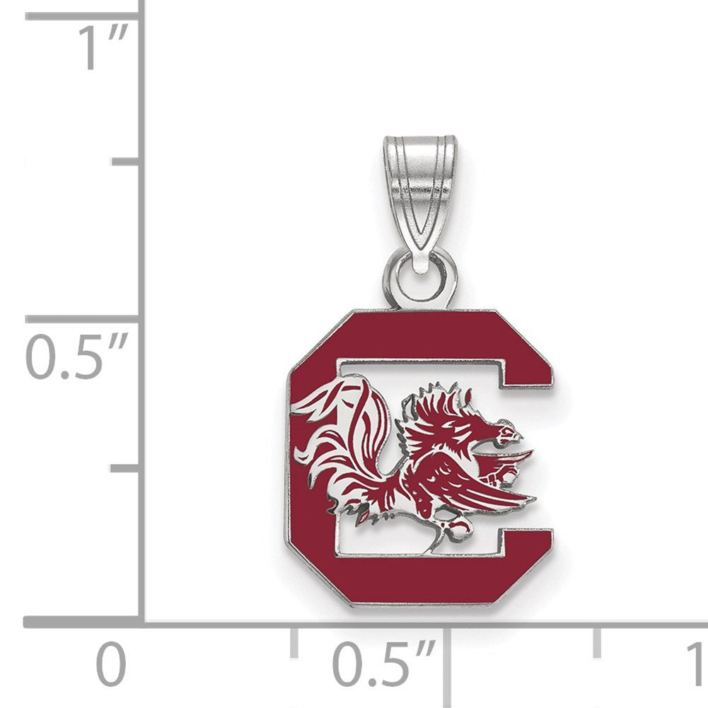 Women's South Carolina Gamecocks Sterling Silver Small Enamel Pendant