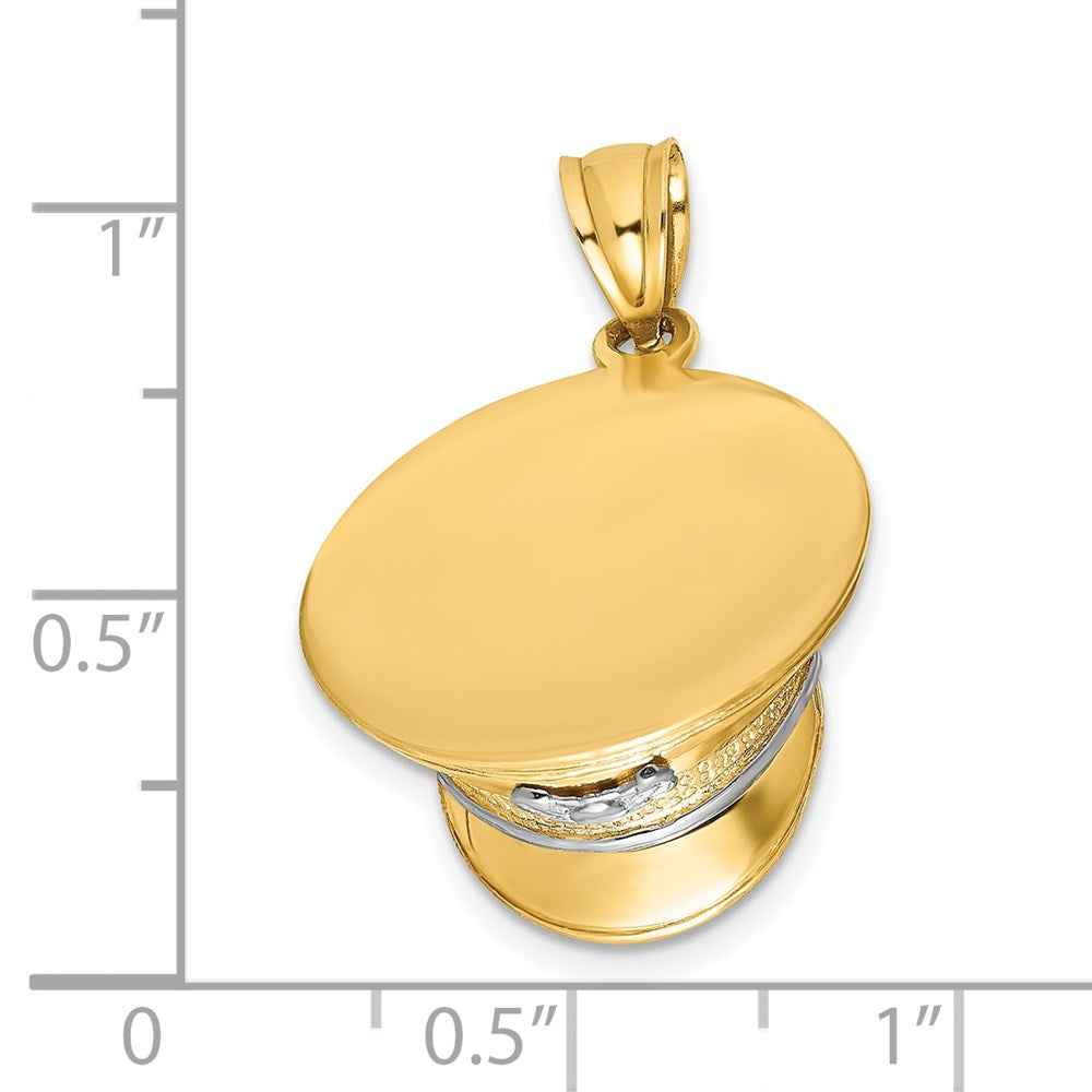 14k w/Rhodium 3-D Police Hat Charm