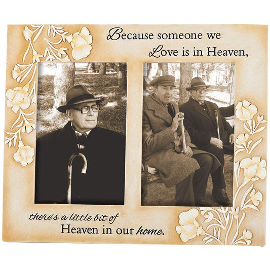 Heaven in Our Home 8.5 x 10 Embossed Resin Stone Double Table Top Photo Frame