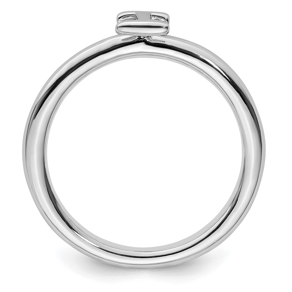 Sterling Silver Stackable Expressions Rhodium Letter I Ring