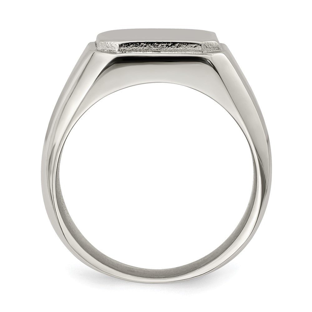 Stainless Steel Polished Signet Ring Size - 9