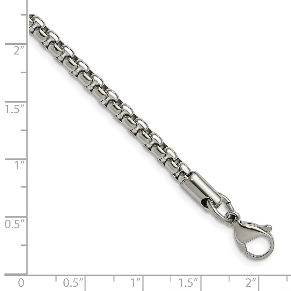 Stainless Steel Polished 3.9mm 30in Rounded Box Chain