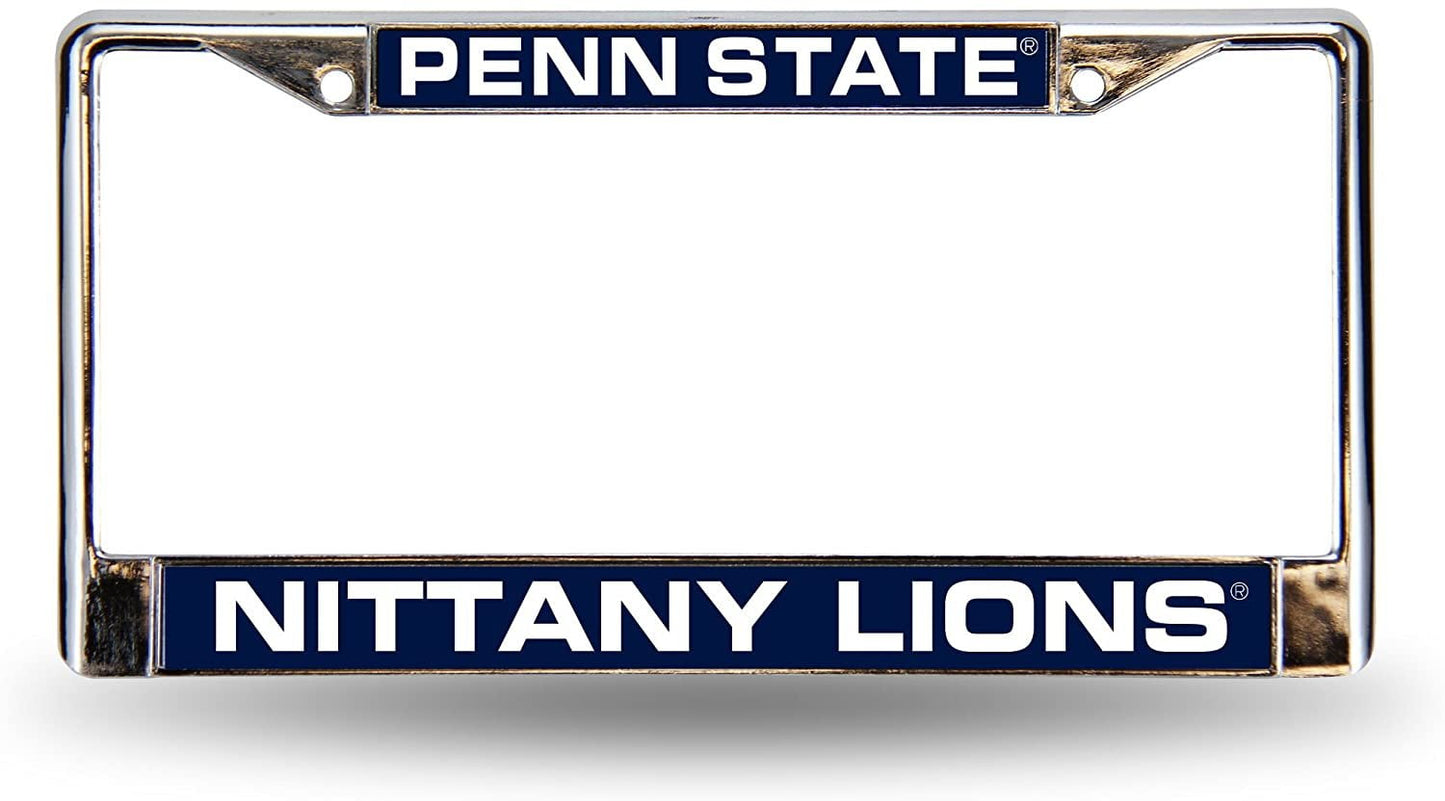 Collegiate Penn State Blue Laser Chrome Acrylic License Plate Frame QGC6980