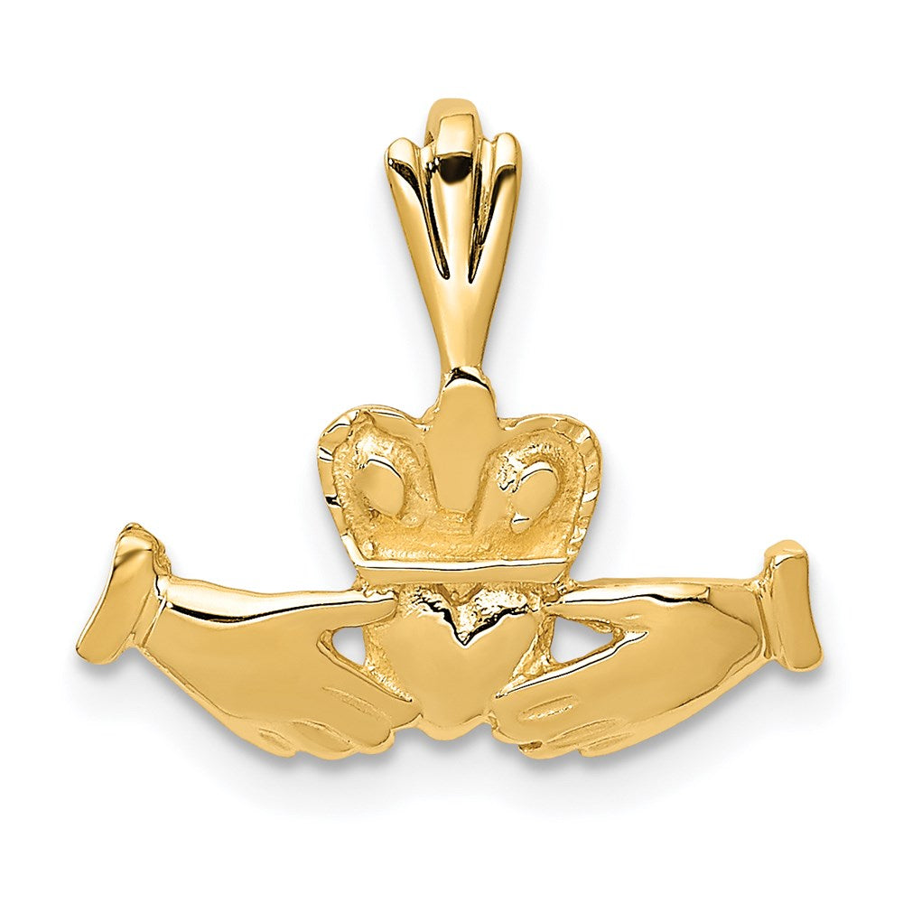 14k Claddagh Charm Yellow Gold