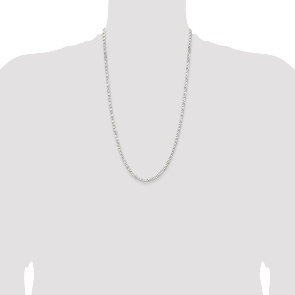 Sterling Silver 3.15mm Flat Curb Chain 26 Inches