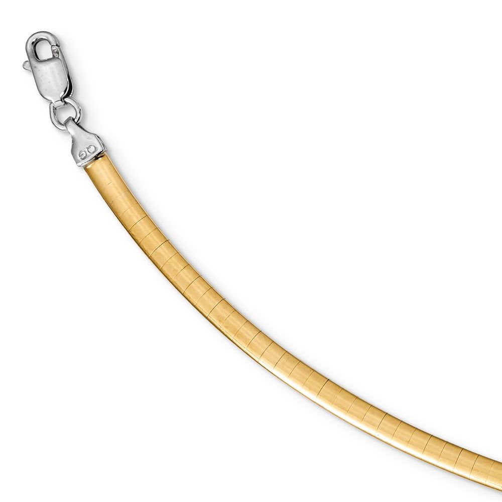 Sterling Silver Gold-pltd 3mm Reversible w/2in ext Cubetto Chain 18 Inches