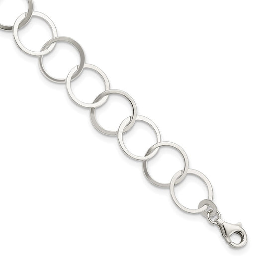 Sterling Silver Circle Bracelet 7.5 inches