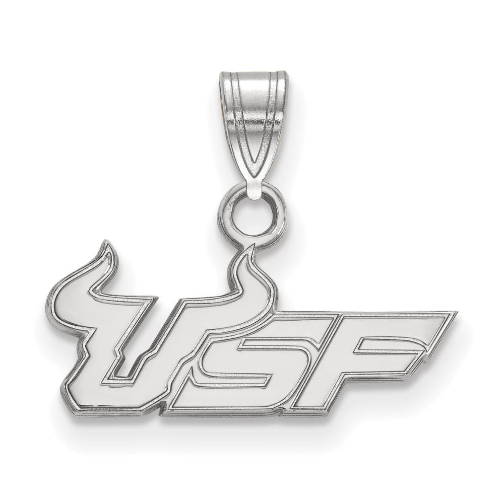 LogoArt Sterling Silver University Of South Florida Small Pendant Necklace