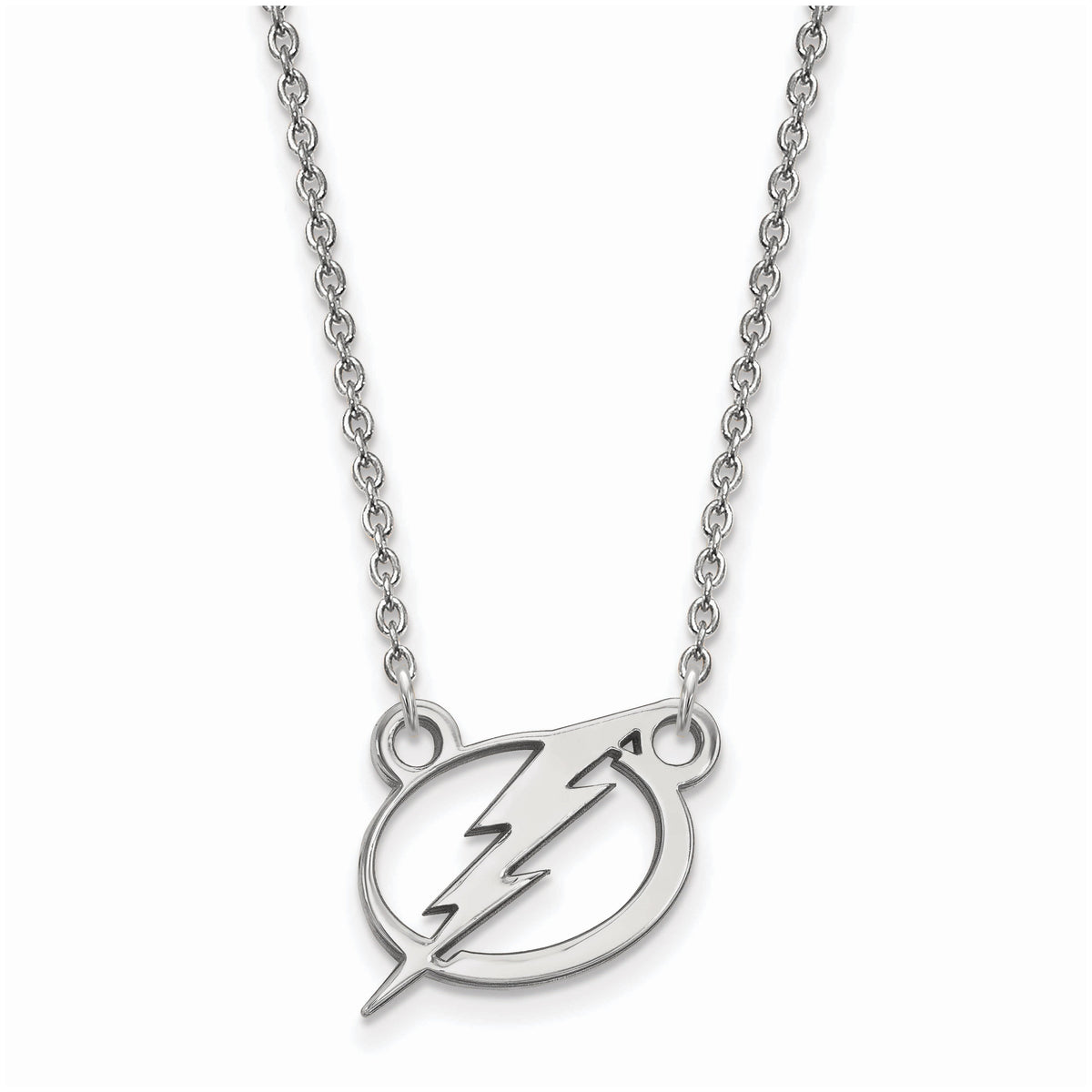 Sterling Silver NHL Tampa Bay Lightning Small Necklace, 18in