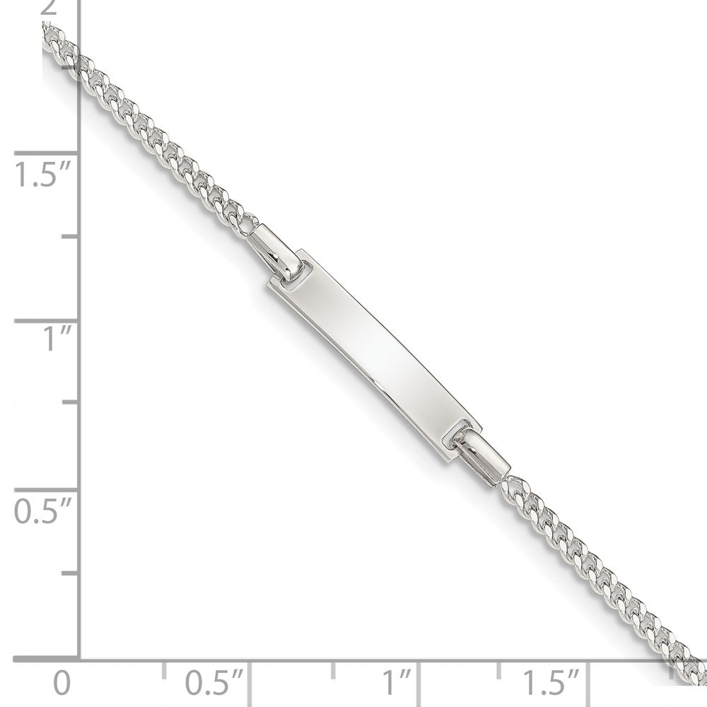 Sterling Silver Polished Childrens ID Curb Link 5in Plus 1in Ext. Bracelet 5 inches