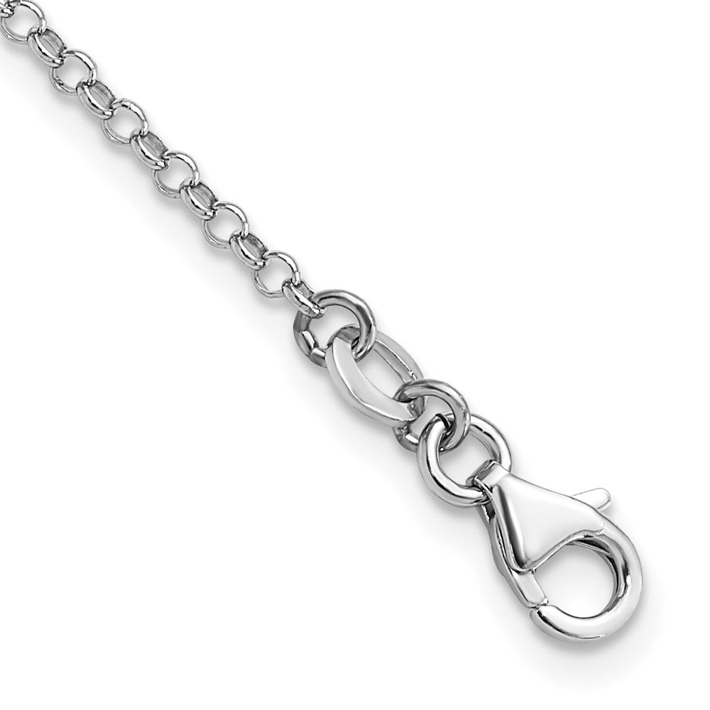 Sterling Silver RH/Gold-plt Dia.-Cut Circles with 2in ext Necklace