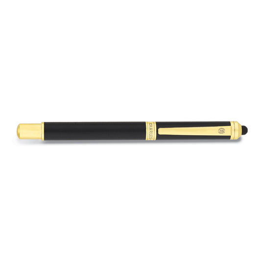 Charles Hubert Black and Gold-tone Banded Fountain Pen with Stylus Tip QGM18987