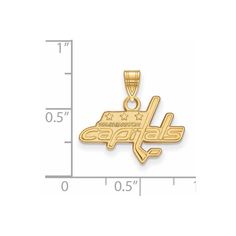 14K Yellow Gold NHL LogoArt Washington Capitals Small Pendant