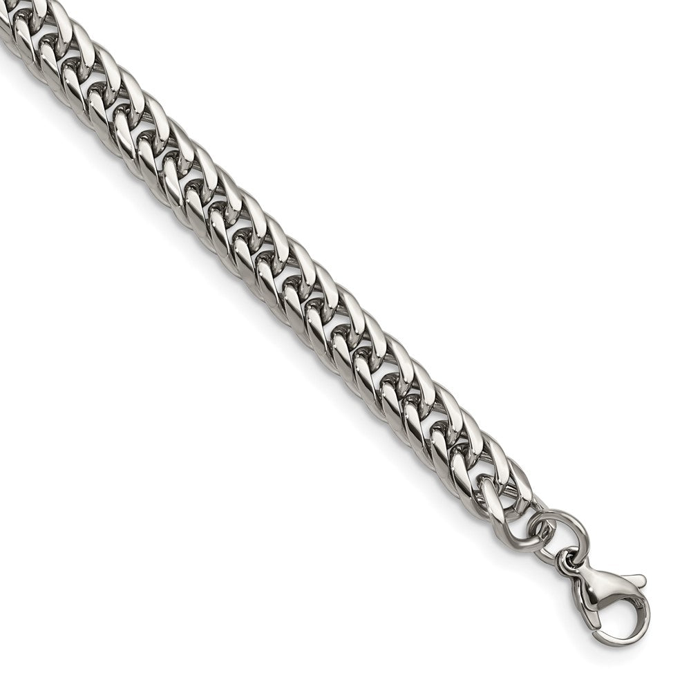Stainless Steel Polished 9in Double Curb Chain Bracelet 9 inches