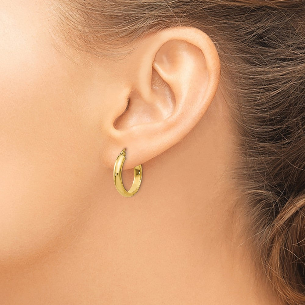 10k Round Tube Hoop Earrings