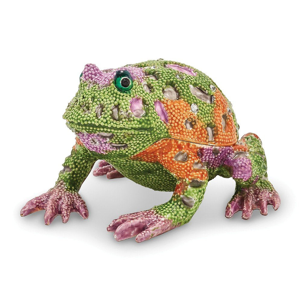 Pewter Psychedelic Frog Trinket Box