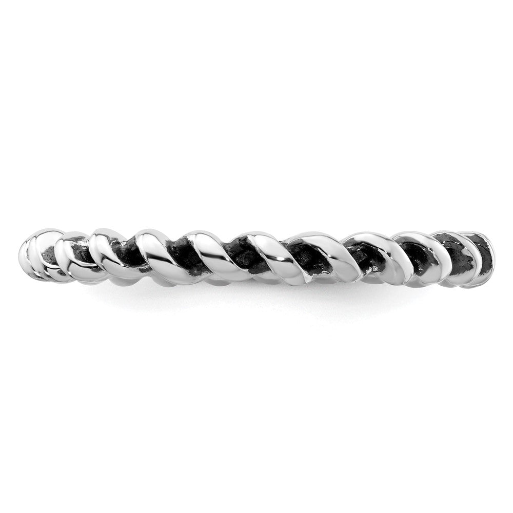 Sterling Silver Stackable Expressions Antiqued Ring Size -6