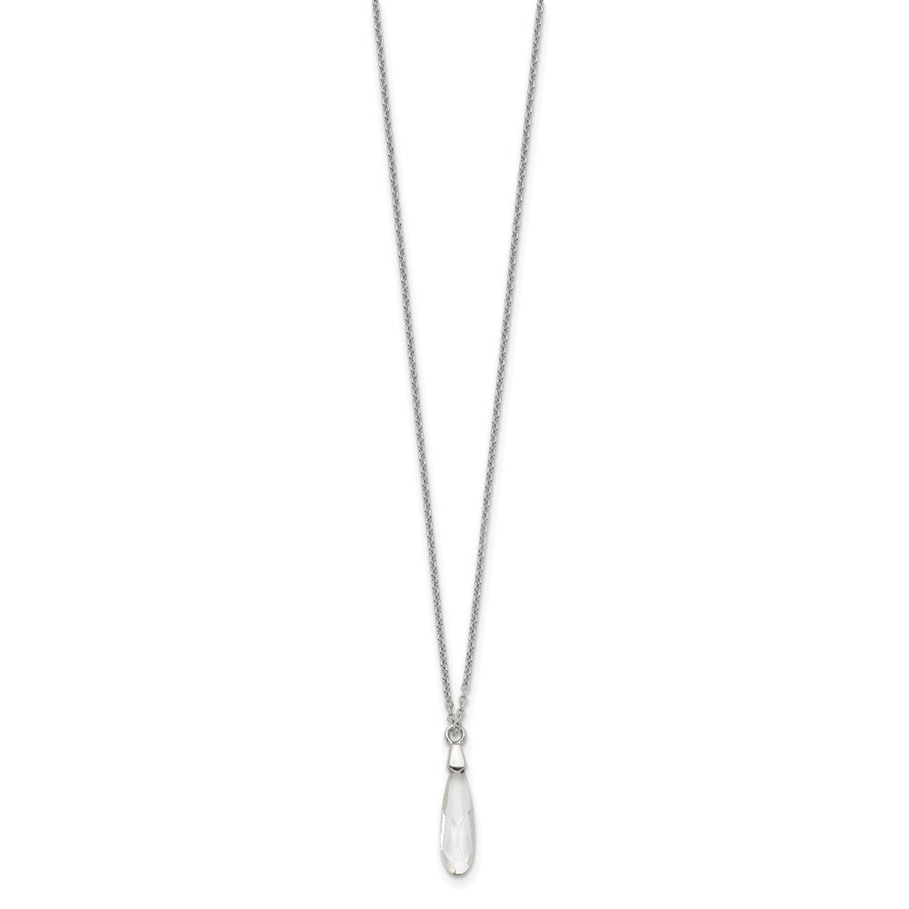 Sterling Silver Crystal Necklace 16.5 Inches