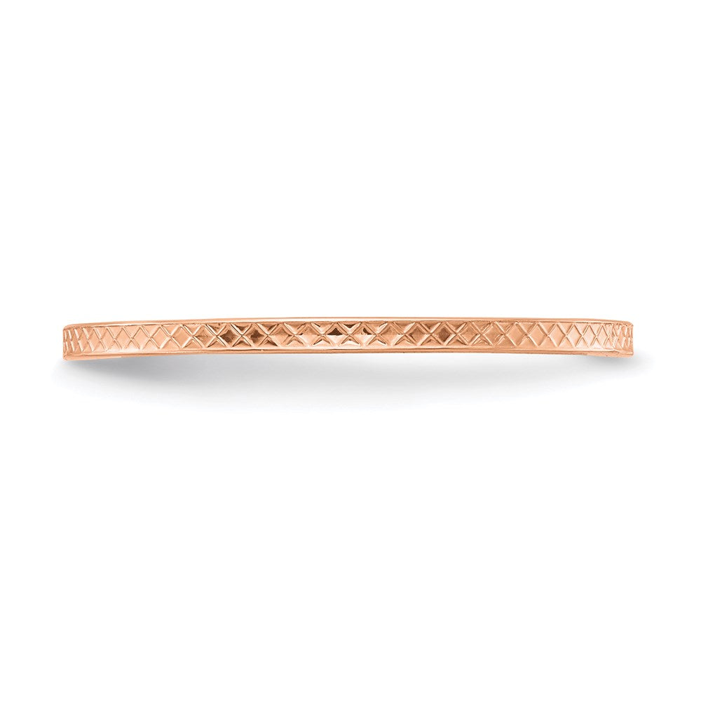 10K Rose Gold 1.2mm Criss-Cross Pattern Stackable Band Size 7