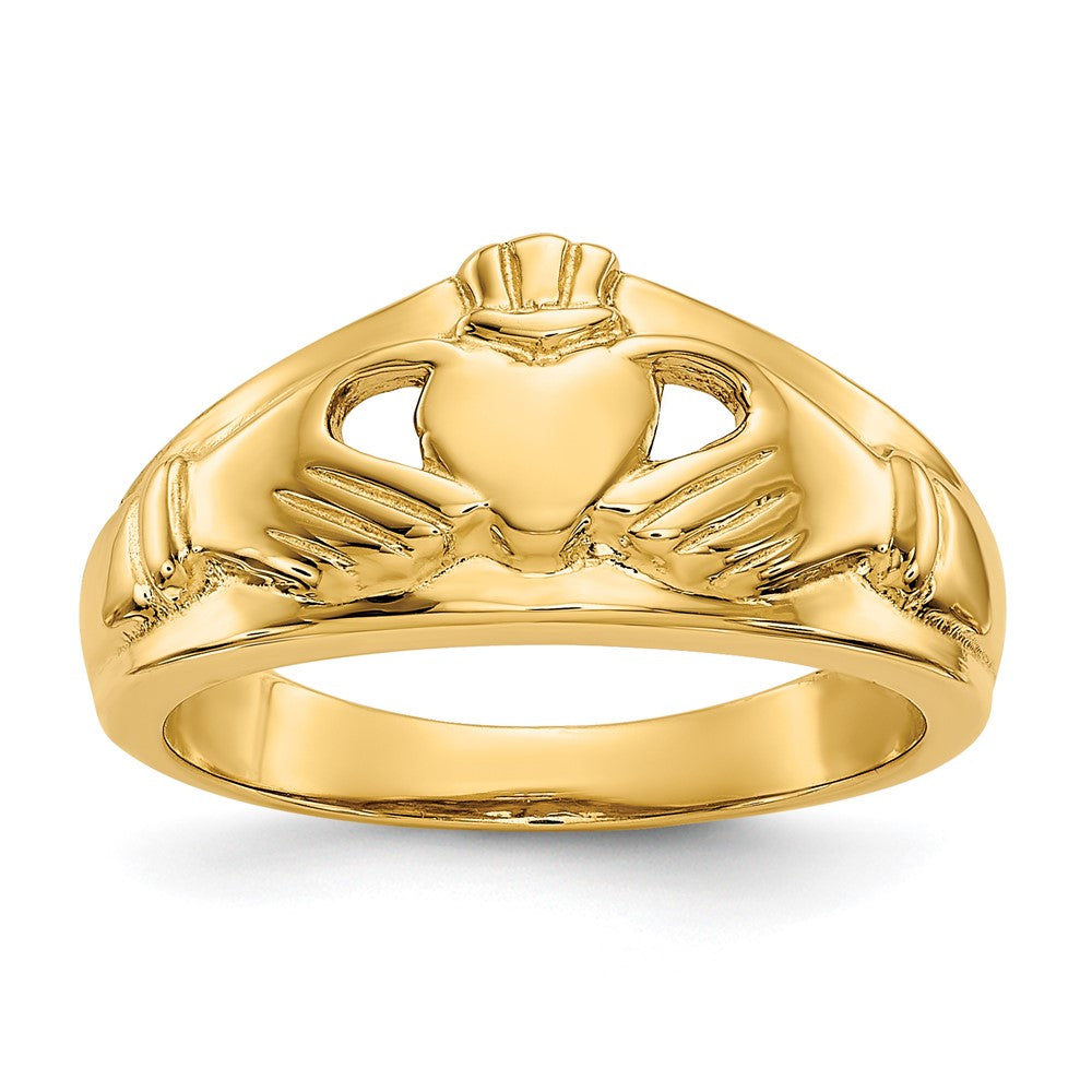 14k Polished Ladies Claddagh Ring Size 6.5