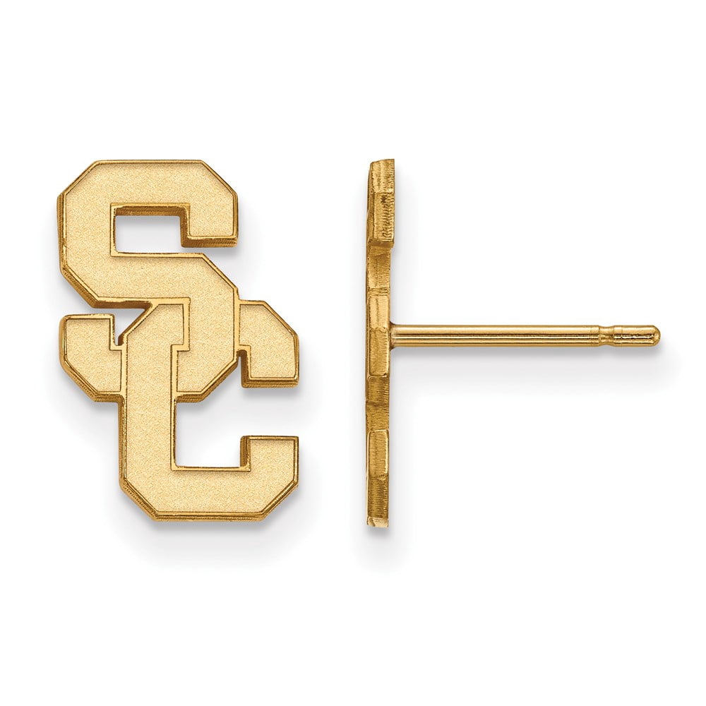 Logoart Sterling Silver Gp University Of Southern California Small Post Earrings