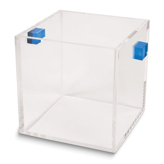 Lucite Clear Wine Cooler with Blue Handles