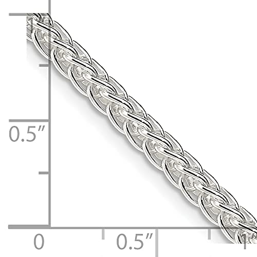 Sterling Silver 3mm Square Spiga Chain 20 Inches