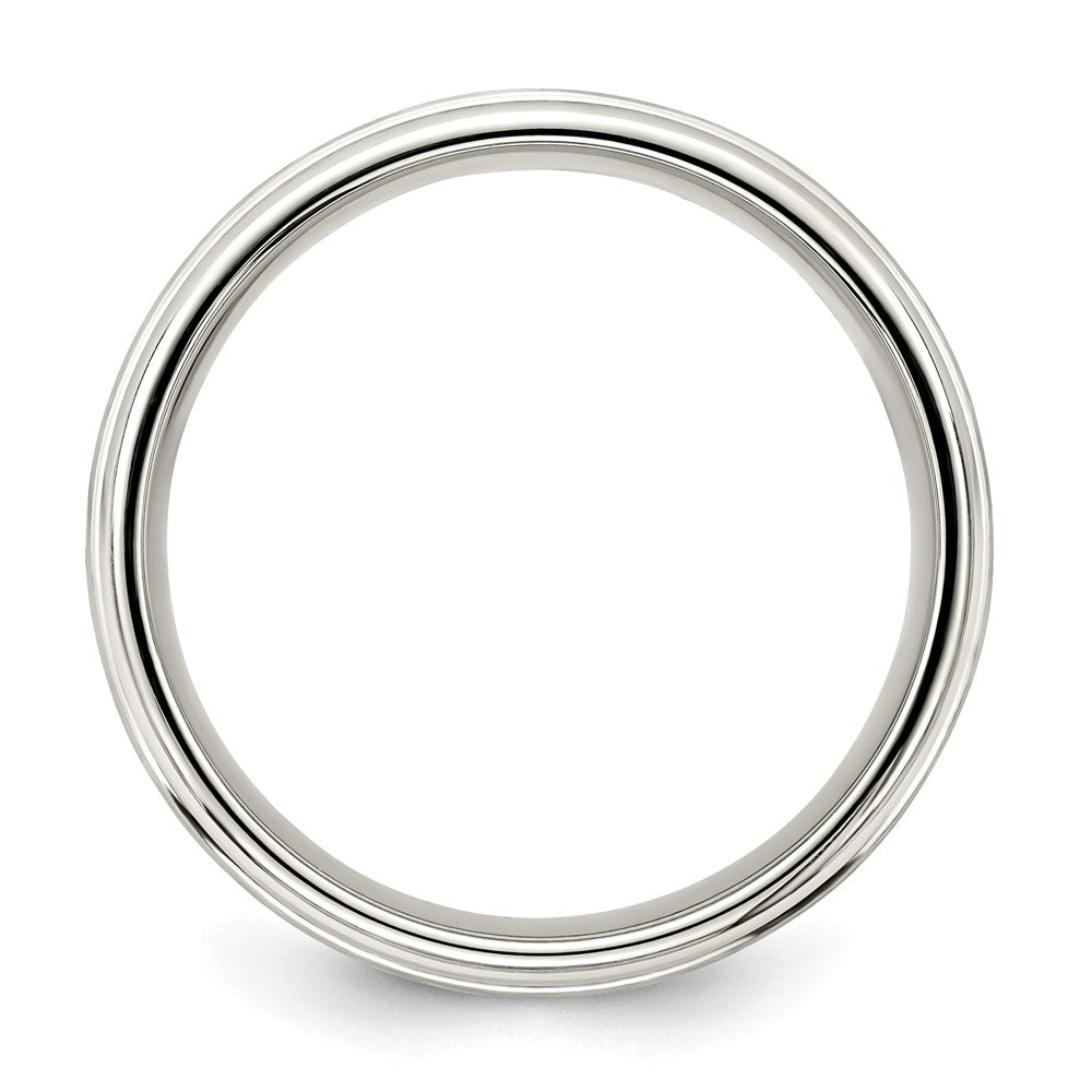 Sterling Silver 7mm Brushed Flat Intertwined Design Beveled Edge Fancy Band Size 12.5