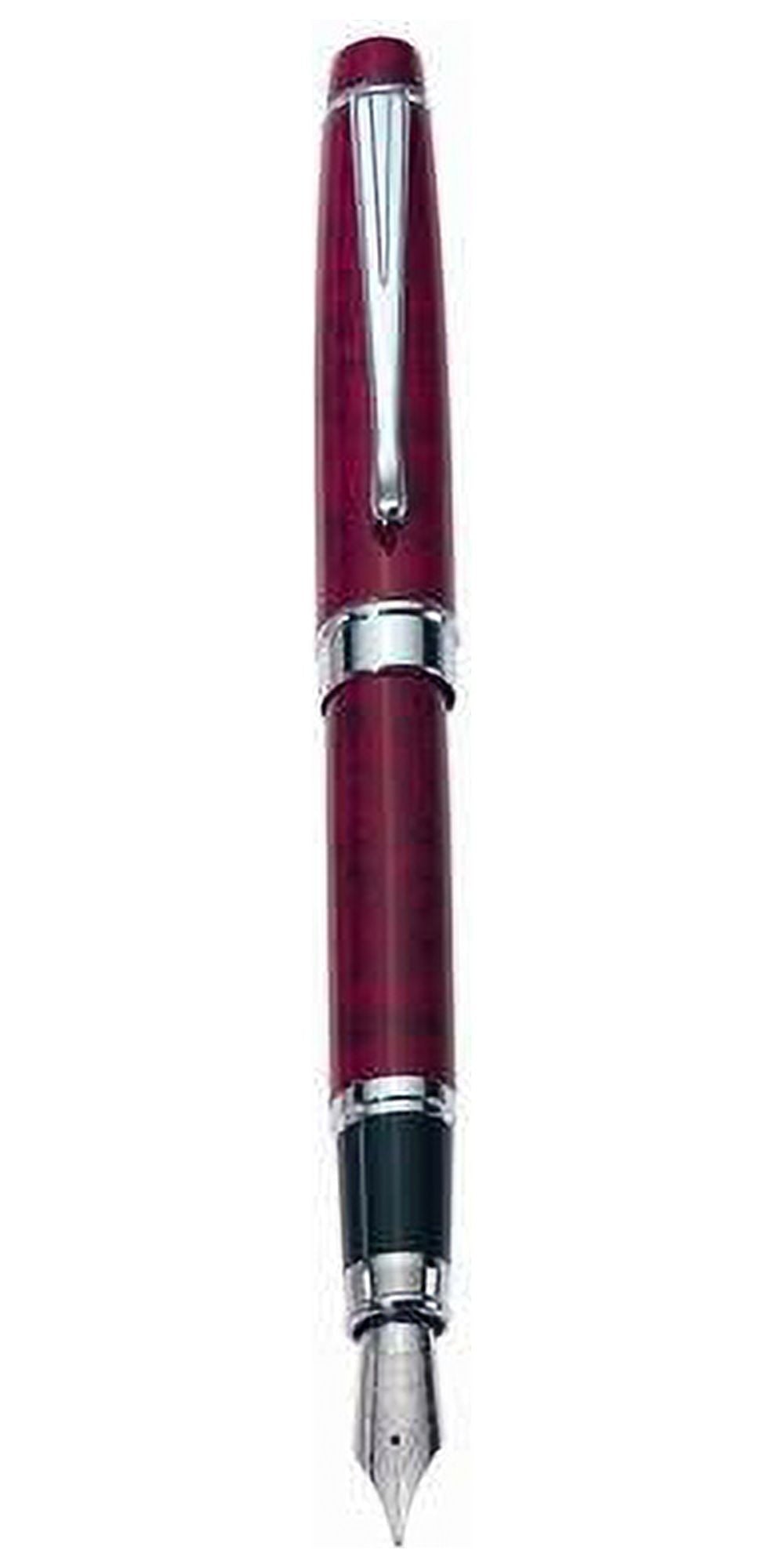 Charles Hubert Red Marbleized Finish with Chrome Accents Fountain Pen QGL3233