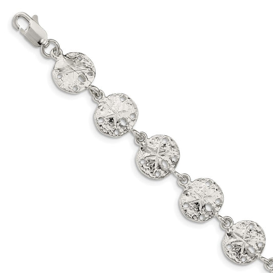 Sterling Silver Sand Dollars Bracelet 7 inches