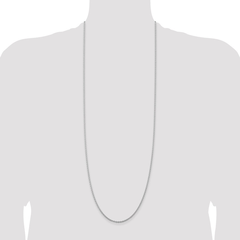 Sterling Silver Rhodium-plated 2.25mm Cable Chain 36 Inches