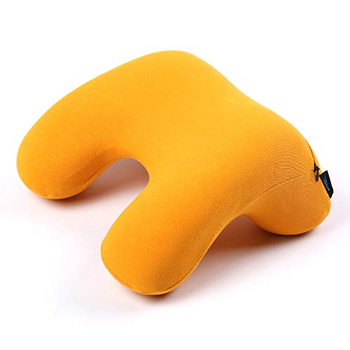 Yellow Travel Pillow Set with Eye Mask and Ear Plugs QGM22669