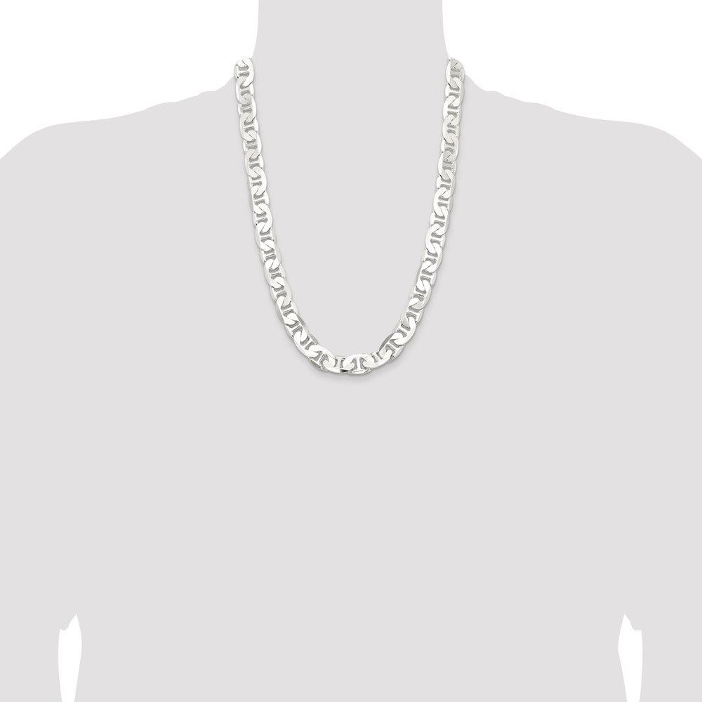 Sterling Silver 11.5mm Flat Anchor Chain 24 Inches