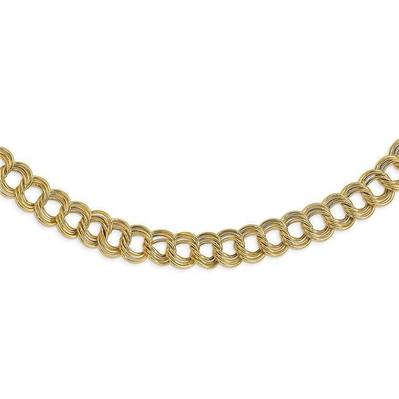 14K Polished Fancy Triple Link Necklace