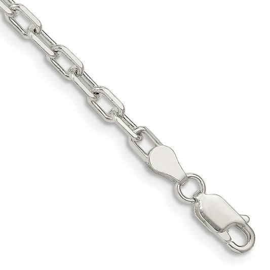 Sterling Silver 3.75mm Diamond-cut Long Link Cable Chain 8 inches