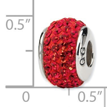 Sterling Silver Reflections Red Full Preciosa Crystal Bead