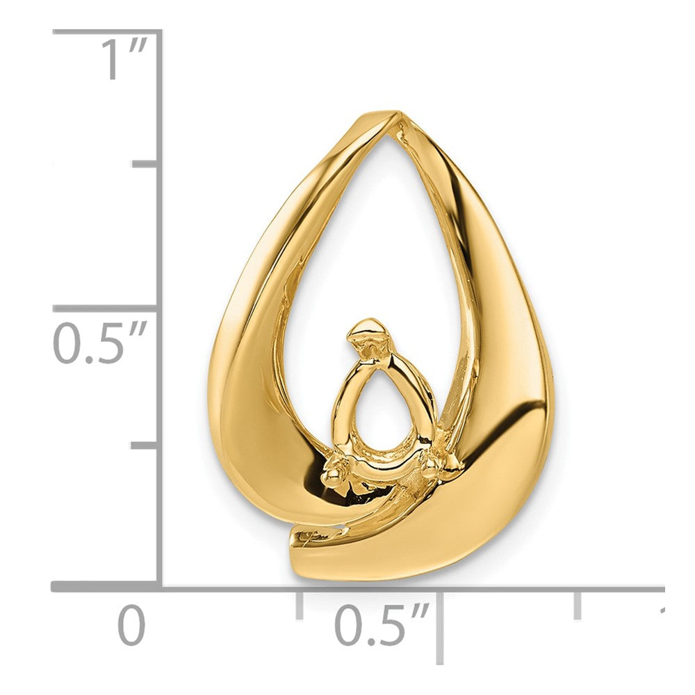 14k 6mm Omega, 8mm Reversible, 7x5mm Pear Slide Mounting