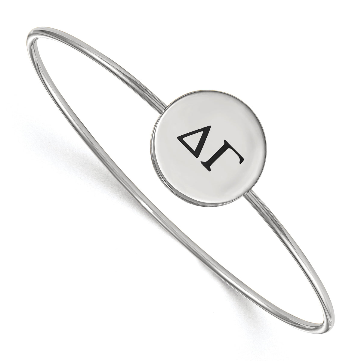 Sterling Silver Official Licensed Greek Sororities 7in Delta Gamma (??) Enameled Slip-on Bangle