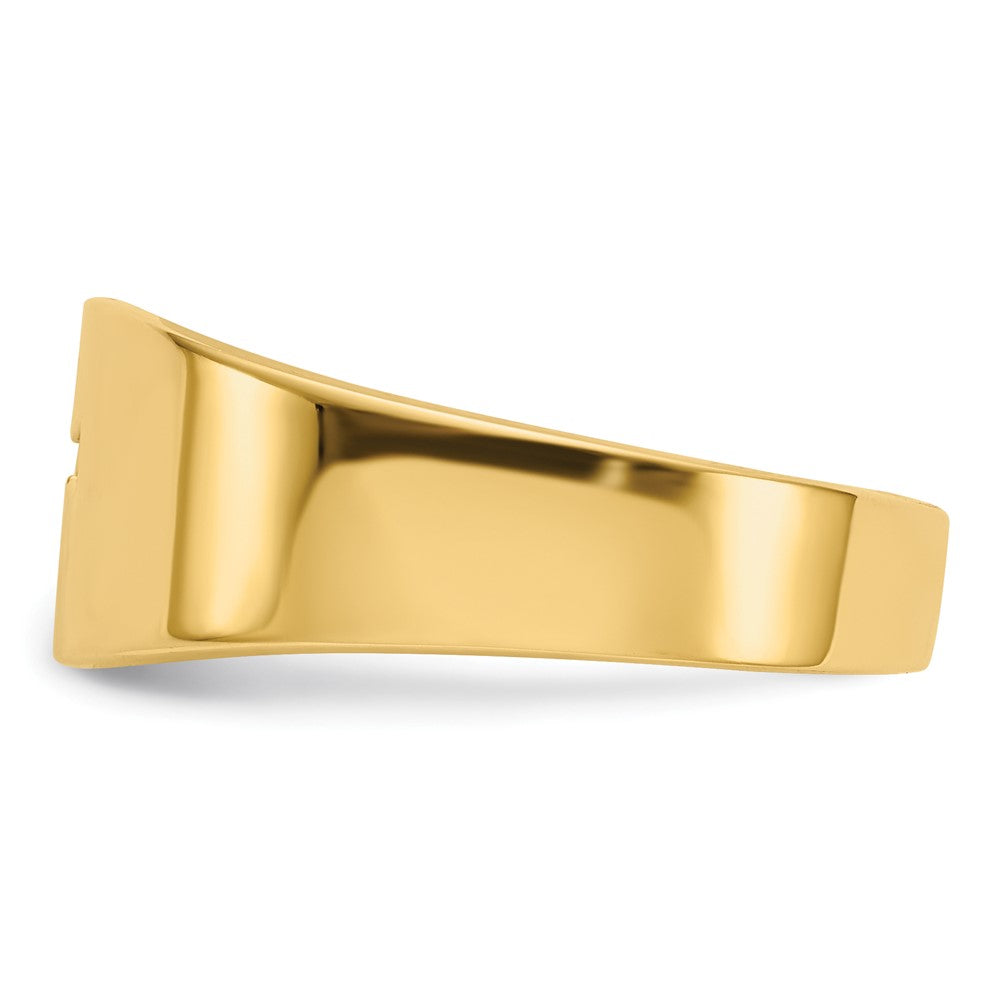 14k Polished Cut-out Cross Ring Size 8