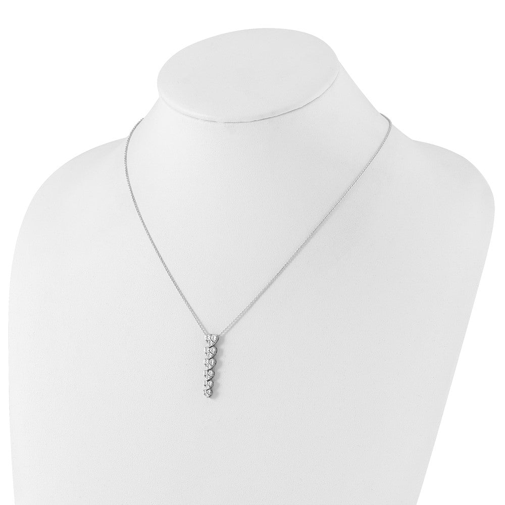 True Origin 14K White Gold 1 carat Lab Grown Diamond VS+ F+ Complete 18 in Hearts Pendant Necklace